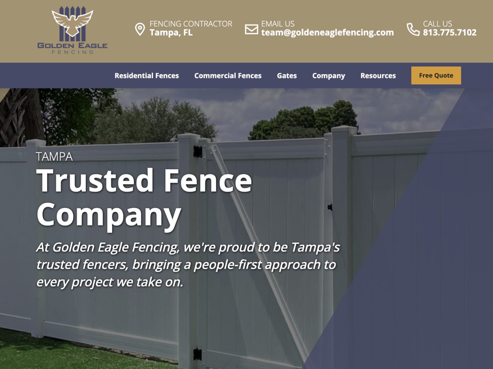 Photo of a Tampa Florida fence company