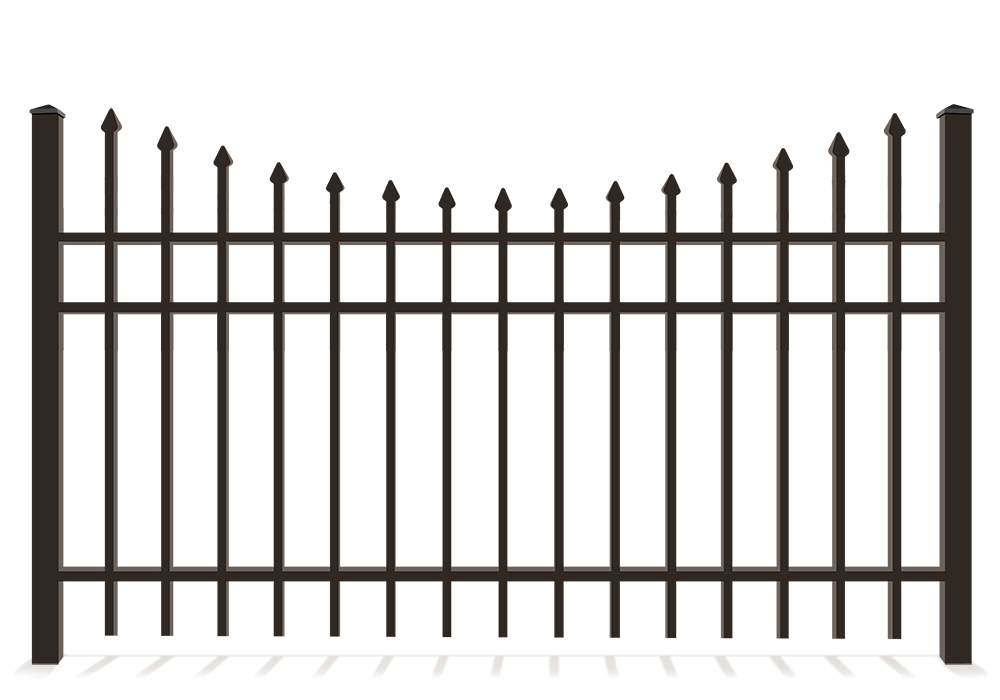 Concave aluminum fence with flat top in Tampa Bay area