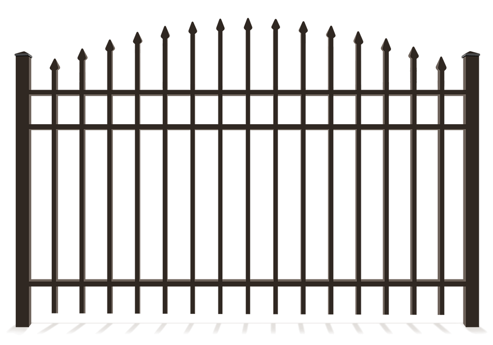 Convex aluminum decorative fence in Tampa Bay area