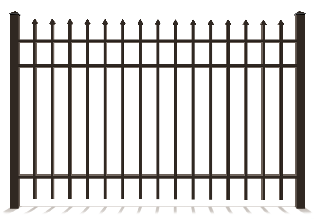3 rail aluminum fence with spear tops in Tampa Bay area