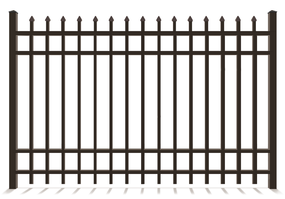 Decorative Black Metal Fence With 4 Rails in Tampa Bay area