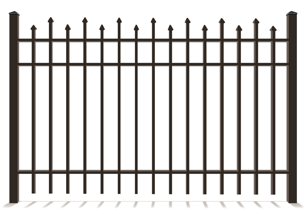 Ornamental Iron Fence With Staggered Pickets in Tampa Bay area