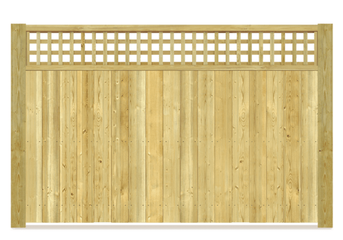 Grid Top wood fence in Tampa Bay area