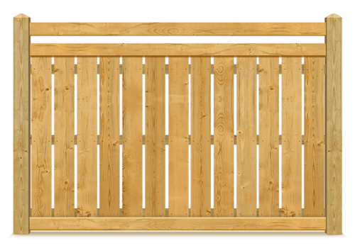 Horizontal Top Rail Spaced Picket wood fence in Tampa Bay area